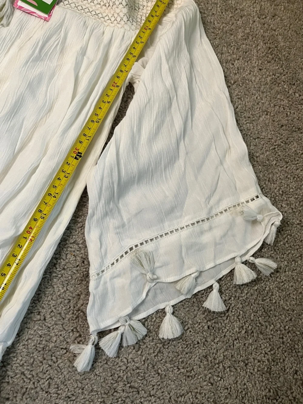 Lilly Pulitzer Joelle Dress Resort White Tassels Medium Boho Cottage Beach NWT - Picture 12 of 12